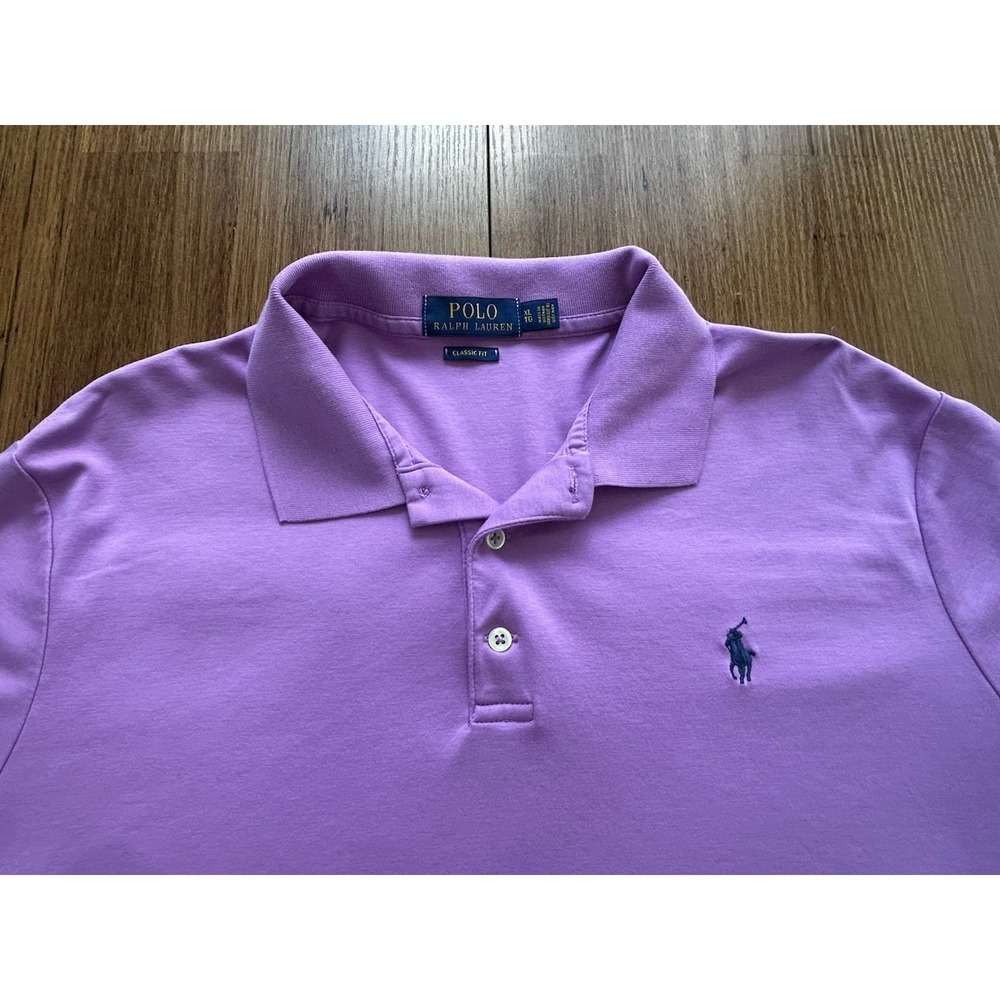 Polo Ralph Lauren Classic Fit Purple Polo Shirt Mens XL Short Sleeve Cotton